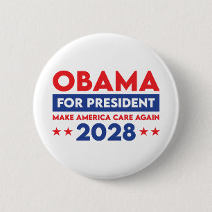 Obama voor President 2028 maakt Amerika weer zorgz Ronde Button 5,7 Cm
