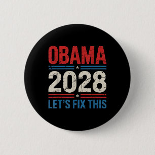 Obama voor President 2028 Obama laat dit oplossen Ronde Button 5,7 Cm