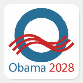 Obama voor President 2028 Vierkante Sticker (Voorkant)