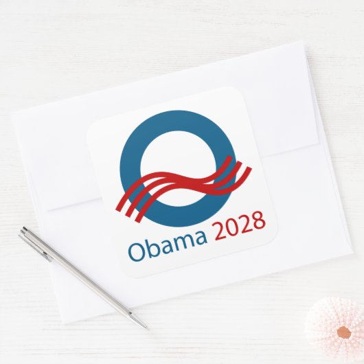 Obama voor President 2028 Vierkante Sticker (Envelop)