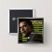Obama voor prez vierkante button 5,1 cm (Voorkant /achterkant)
