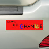 OBAMA VOOR WIJZIGING BUMPERSTICKER (Op auto)