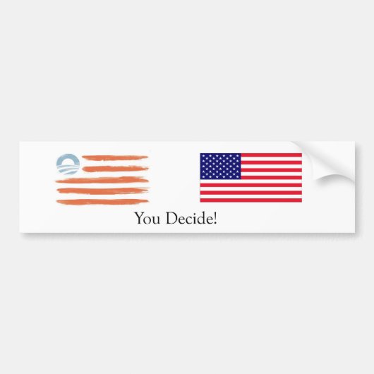 Obama-vs-Romney Flags. Jij beslist. Bumpersticker (Voorkant)