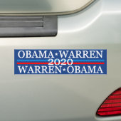 Obama Warren 2016 Bumpersticker (Op auto)