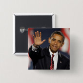 Obama-Wave Vierkante Button 5,1 Cm (Voorkant /achterkant)