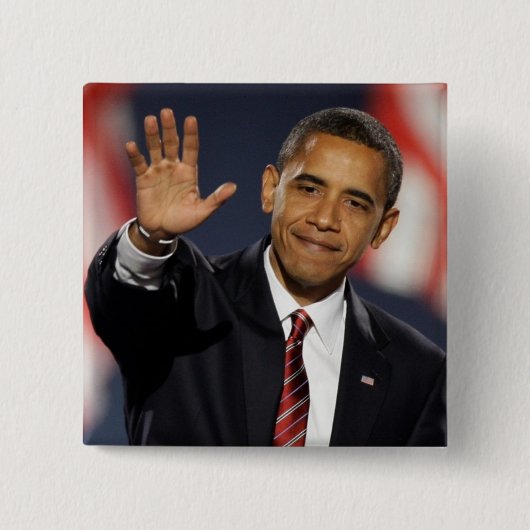 Obama-Wave Vierkante Button 5,1 Cm (Voorkant)