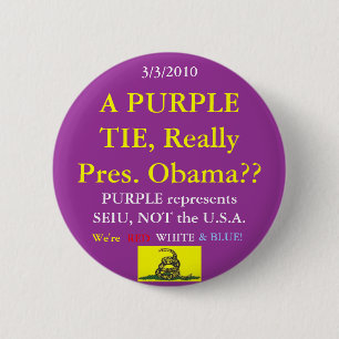 Obama Wears SEIU Paars Ronde Button 5,7 Cm