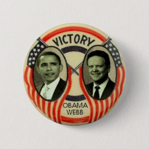 Obama & Webb Ronde Button 5,7 Cm