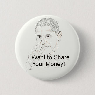 Obama wil je geld delen ronde button 5,7 cm