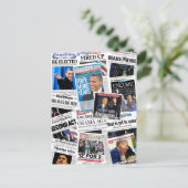 Obama wins 2012 Newspaper Collage Briefkaart (Staand voorkant)