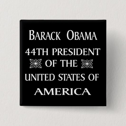 OBAMA WINT! VIERKANTE BUTTON 5,1 CM (Voorkant)
