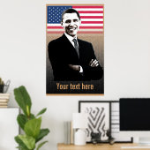 Obama with text - Poster - template (Bureau à domicile)
