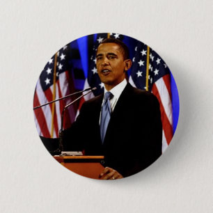 Obama-with-vlaggen Ronde Button 5,7 Cm