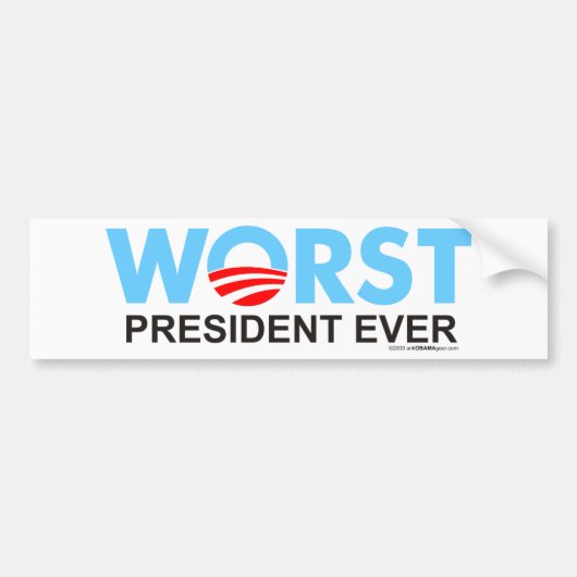 Obama WorstEver Bumpersticker (Voorkant)