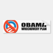 OBAMA WRECKOVERY PLAN BUMPERSTICKER (Voorkant)