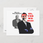 Obama YES DAT WE HEBBEN GEDEID Briefkaart (Voorkant / Achterkant)