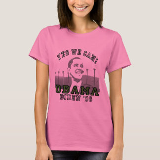 Obama Yes We Can T-shirt voor vrouwen met lange mo