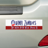 Obama Zombie Bumpersticker Red (Op auto)