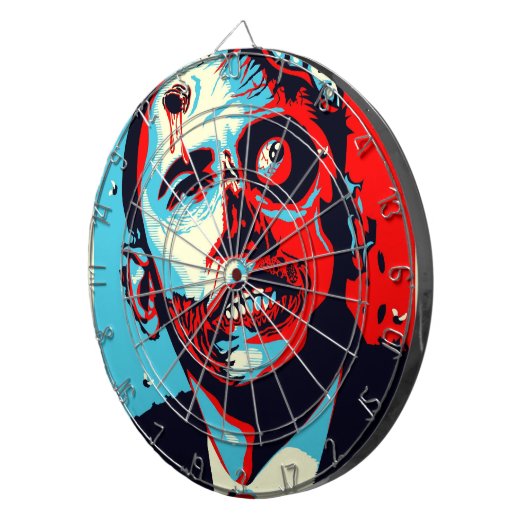OBAMA ZOMBIE DARTBOARD DARTBORD (Voorkant Rechts)