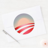 Obama zonsondergang ronde sticker (Envelop)