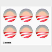 Obama zonsondergang ronde sticker (Vel)