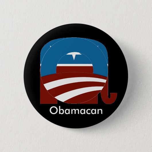 Obamacan Button, donker Ronde Button 5,7 Cm (Voorkant)