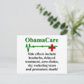 ObamaCare-bijwerkingen Briefkaart (Staand voorkant)