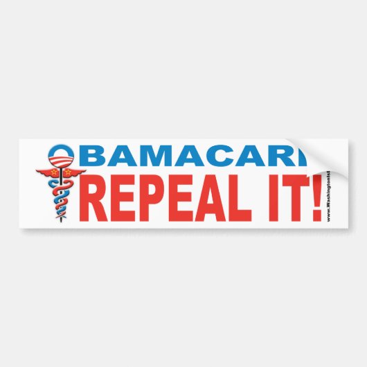 Obamacare HERHAAL HET! Bumpersticker (Voorkant)
