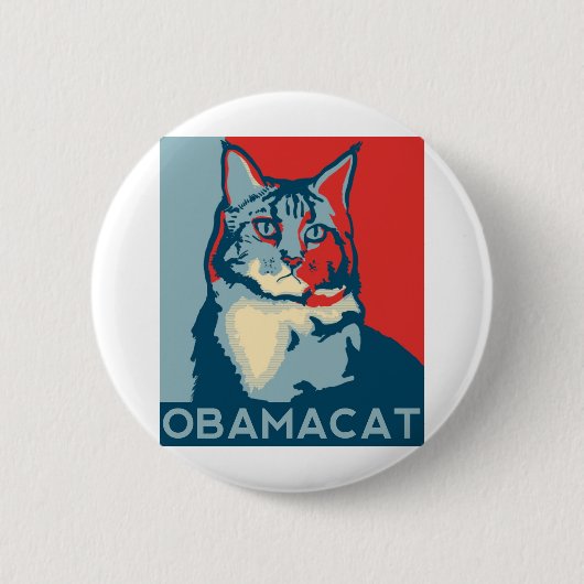 OBAMACAT 150ppi.jpg Ronde Button 5,7 Cm (Voorkant)
