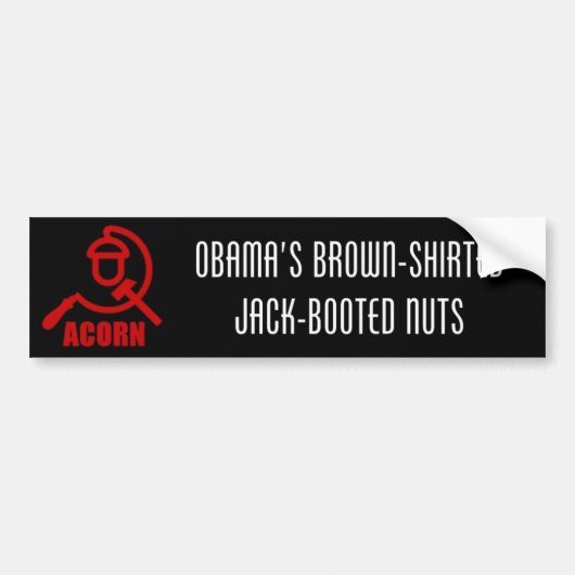 Obama's bruin-geklette Jack-Booted Nuts Bumpersticker (Voorkant)