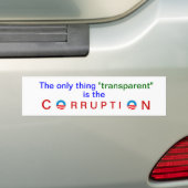 Obama's corrupte transparantie bumpersticker (Op auto)