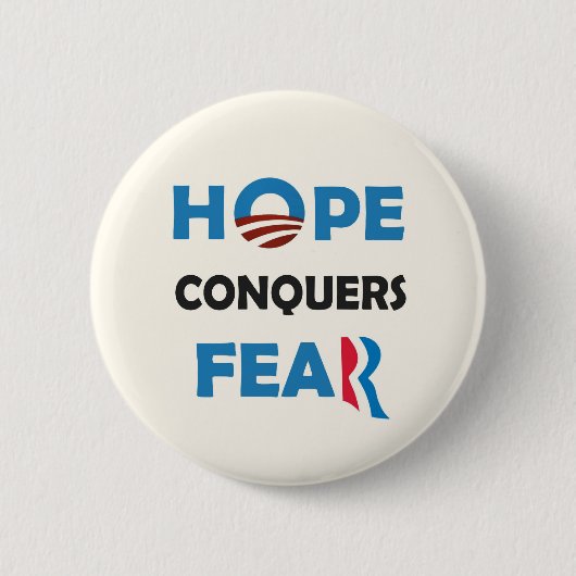 Obama's HOPE verovert Romney's FEAR Ronde Button 5,7 Cm (Voorkant)