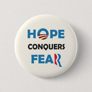 Obama's HOPE verovert Romney's FEAR Ronde Button 5,7 Cm