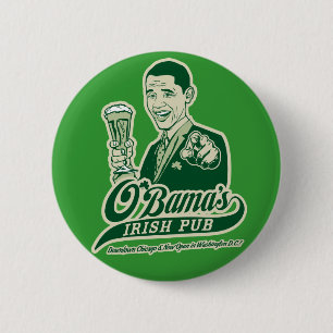 Obama's Irish Pub Ronde Button 5,7 Cm