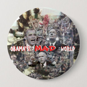 Obama's MAD wereld Ronde Button 4,0 Cm