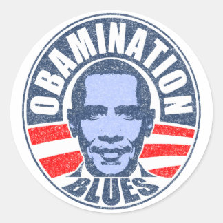 Obamination Blues Ronde Sticker