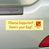 Obammunistische vlag bumpersticker (Op auto)