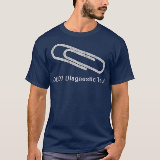 OBD1 Paperclip Diagnostic Tool T-shirt Check Engin (Voorkant)