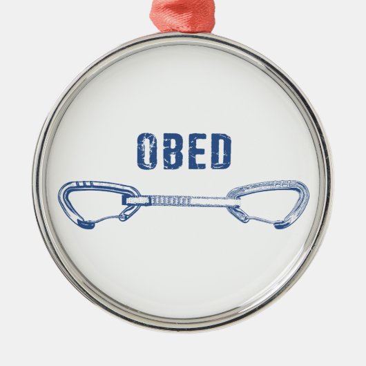 Obed Rock Climbing Quickdraw Metalen Ornament (Voorkant)