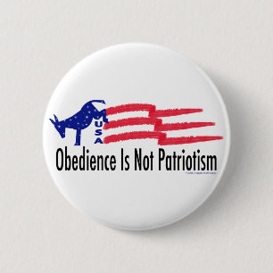 Obedience Patriotisme Ronde Button 5,7 Cm