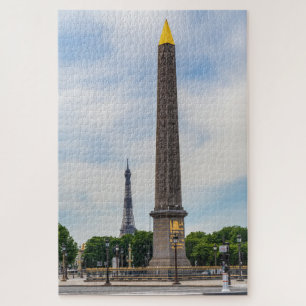 Obelisk and Eiffel Tower from la Concorde Paris Legpuzzel