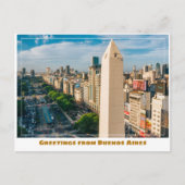 Obelisk van Buenos Aires Argentinië Briefkaart (Voorkant)
