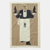 Ober die wijn serveert theedoek (Verticaal)