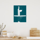 Ober hand Cool White Lines Afbeelding Poster (Keuken)