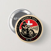 Oberalp Pass | Zwitserland | Motorfiets Ronde Button 5,7 Cm (Voorkant /achterkant)