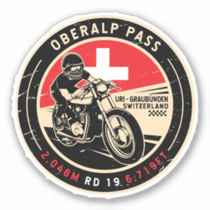 Oberalp Pass Zwitserland Motorfiets Sticker