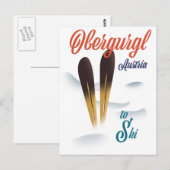 Obergurgl Austria Ski poster Briefkaart (Voorkant / Achterkant)