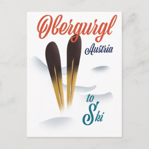 Obergurgl Oostenrijk ski poster Briefkaart