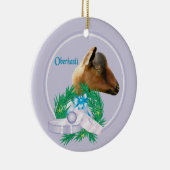 Oberhasli Goat Wreath Holiday Ornament (Rechts)