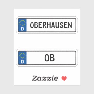 Oberhausen kennzeichen, Duits Bord voor de afgifte Sticker